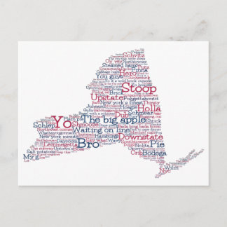 New York USA Slang Ord Art Karta vykort