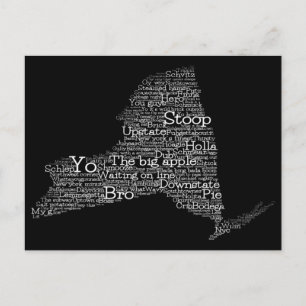 New York USA Slang Ord Art Karta vykort
