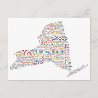 New York USA Slang Ord Art Karta Vykort