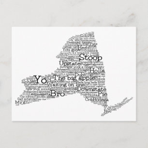 New York USA Slang Word Art Karta Postkort Vykort