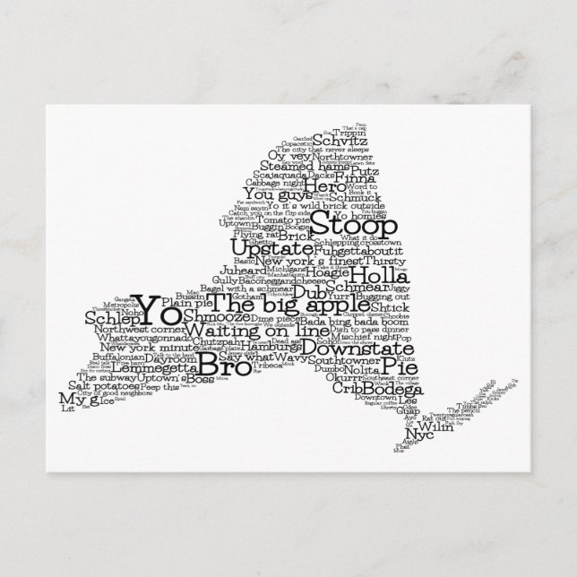 New York USA Slang Word Art Karta  Postkort Vykort (Framsida)