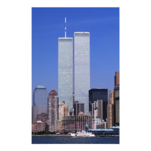 New York, USA. Tvilling torn i berömden Fototryck