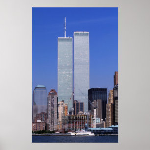New York, USA. Tvilling torn i berömden Poster