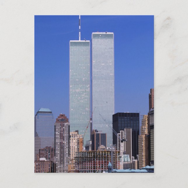 New York, USA. Twin torn of the berömd World Vykort (Framsida)