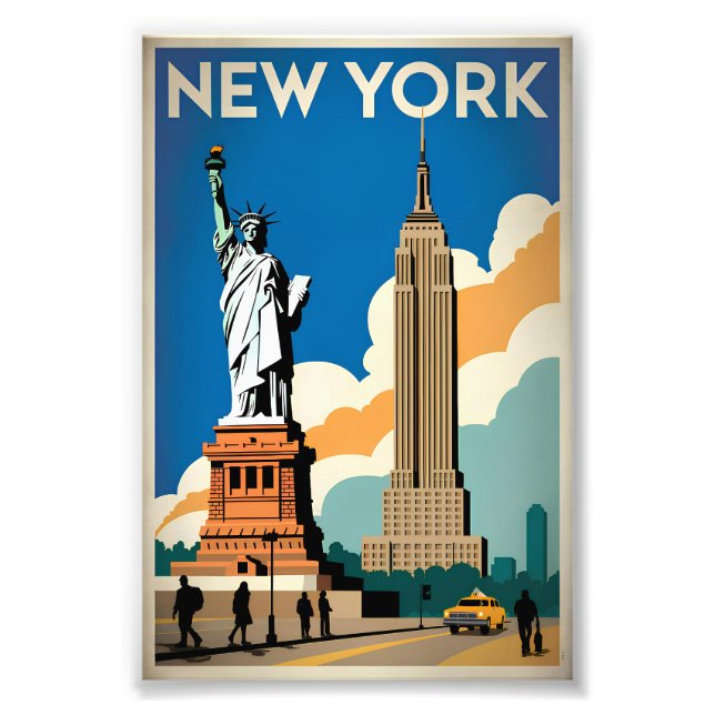 New York USA vintage Fototryck (Framsidan)