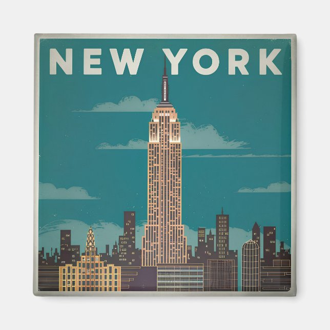 New York USA vintage Magnet (Framsidan)