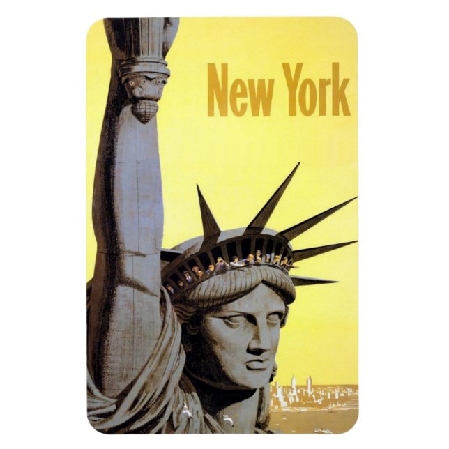 New York USA Vintage resor magnet (Vertikal)