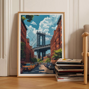 New York Utskrift Brooklyn Bridge Utskrift New Yor Poster