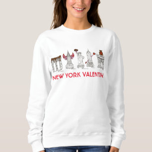 New York Valentine Kärlek NYC Byggnad Landmarks Tee