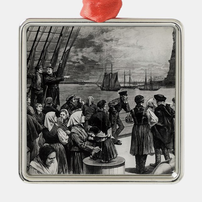 New York - välkomnande till landet av frihet Julgransprydnad Metall (Framsidan)