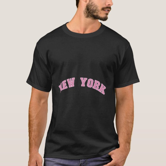 New York Varsity Stil K Text T Shirt (Framsida)