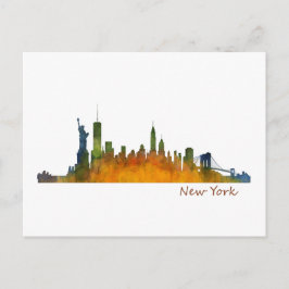 New York vattencolor Skyline Vykort