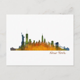 New York vattencolor Skyline Vykort