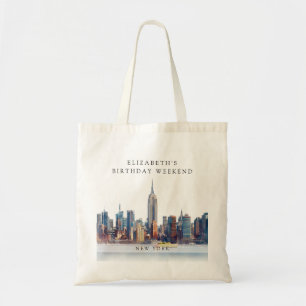 New York Vattenfärg Födelsagshelg Tygkasse
