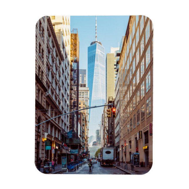 New York View of World Trade Center Magnet (Vertikal)