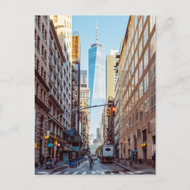 New York View of World Trade Center Vykort (Framsida)