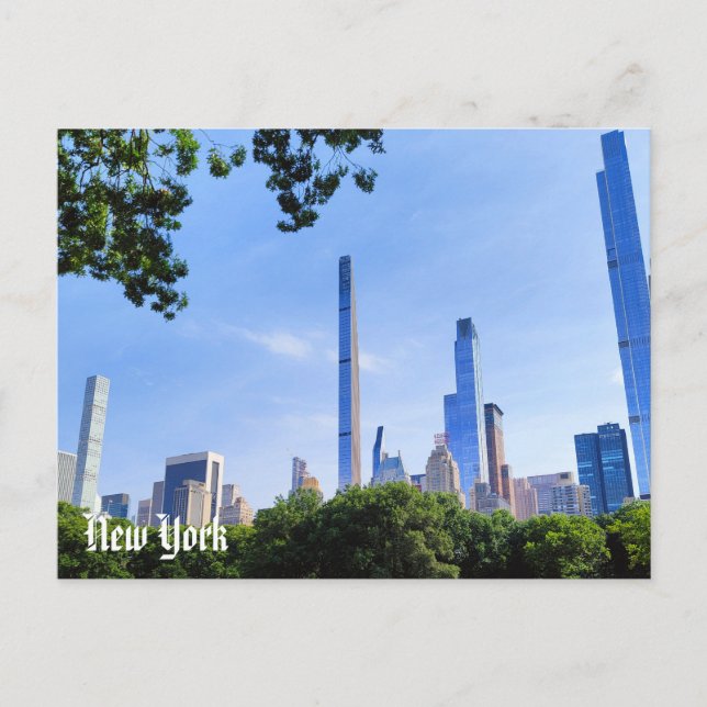New York View Postcard Central Park & Brooklyn  Vykort (Framsida)