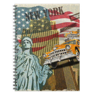 New York vintage affisch. Anteckningsbok