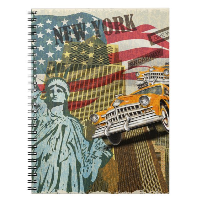 New York vintage affisch. Anteckningsbok (Framsidan)