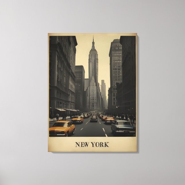New York vintage affisch Canvastryck (Framsida)