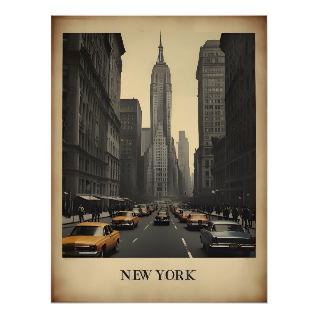 New York vintage affisch Fototryck (Framsidan)