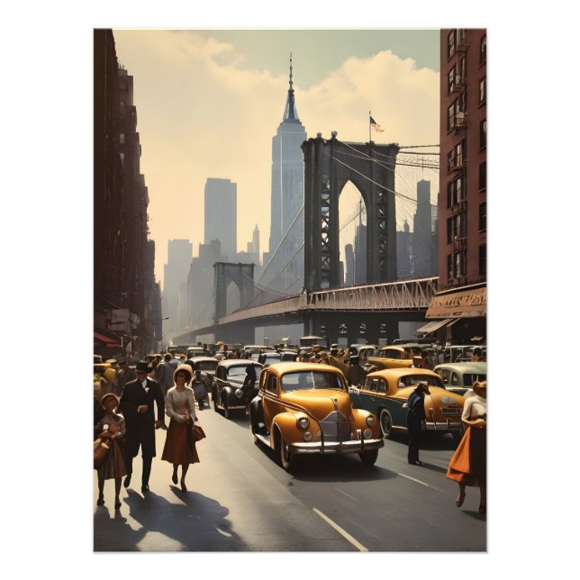 New York vintage affisch Fototryck (Framsidan)