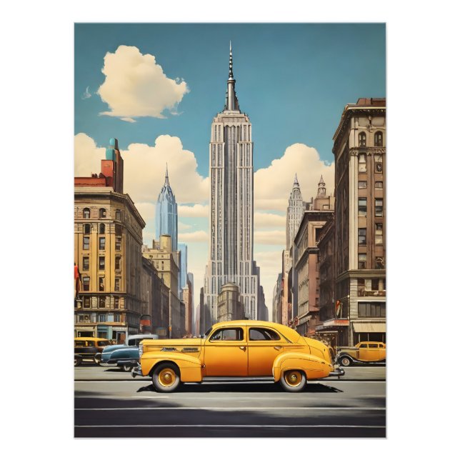 New York vintage affisch Fototryck (Framsidan)
