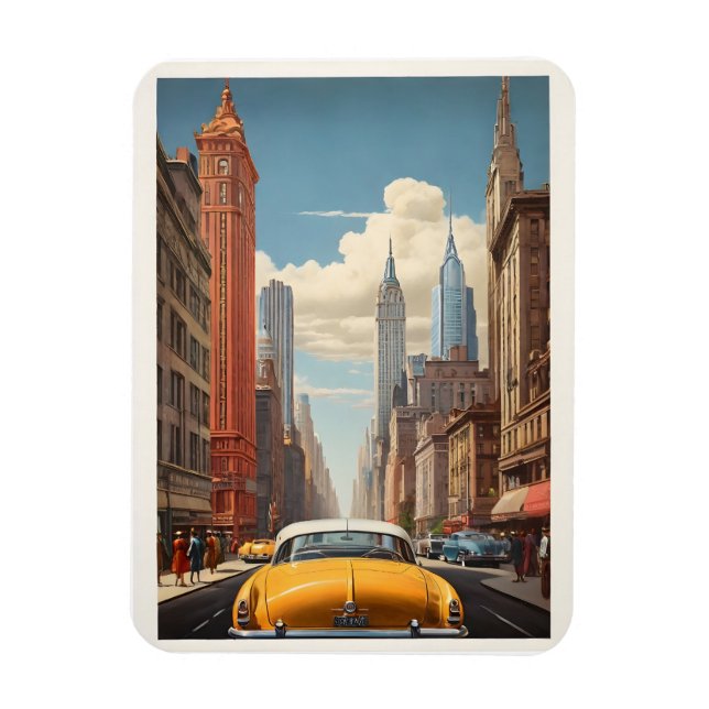 New York vintage affisch Magnet (Vertikal)