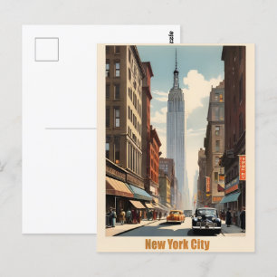 New York vintage affisch Vykort