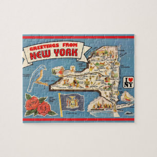 New York Vintage Karta Puzzle Pussel