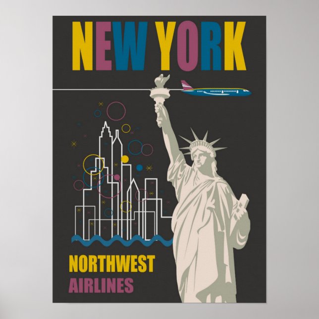 New York Vintage Northwest Airlines Poster (Framsidan)