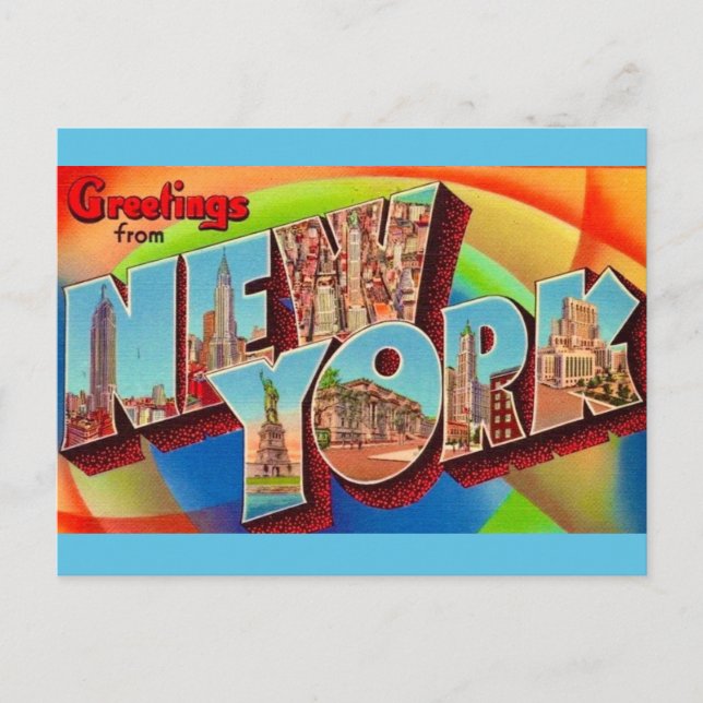 New York Vintage Postcard Vykort (Framsida)