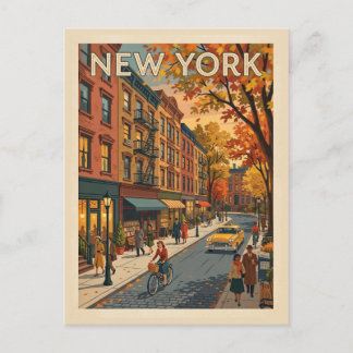 New York Vintage resa Gatuscen Vykort