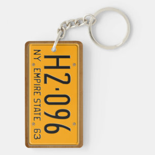 New York vintageregistreringsskylt 1963 Keychain