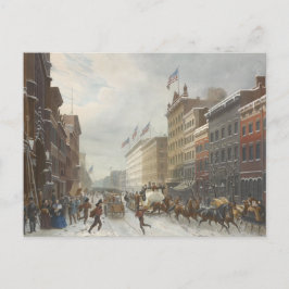 New York. Vinterscenen i Broadway. Helg Vykort