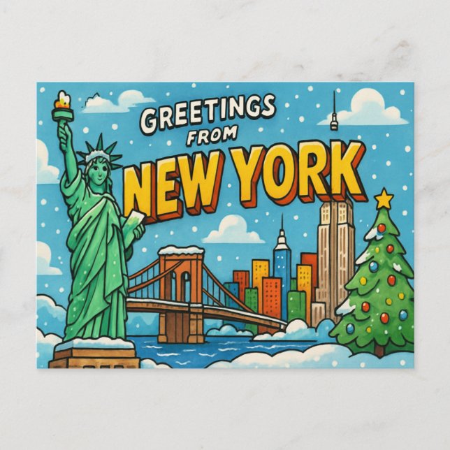 NEW YORK vykort (Framsida)