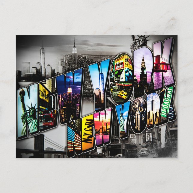 New York-vykort, Vintage Vykort (Framsida)
