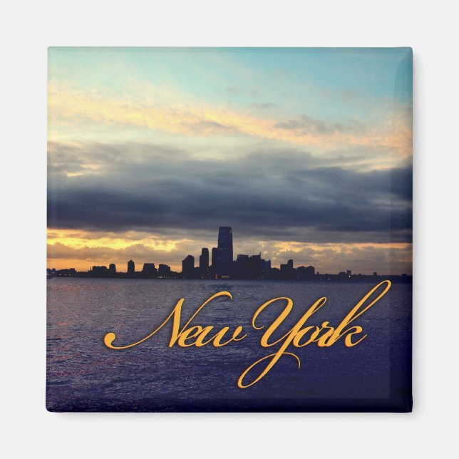 New York Waterfront Sunset Magnet (Framsidan)