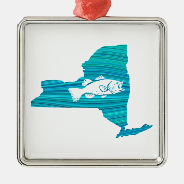 New York Wave Fishing Julgransprydnad Metall (Framsidan)