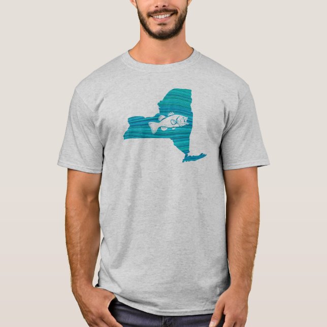 New York Wave Fishing T Shirt (Framsida)