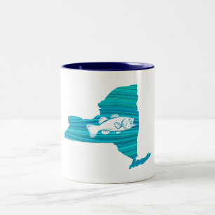 New York Wave Fishing Två-Tonad Mugg