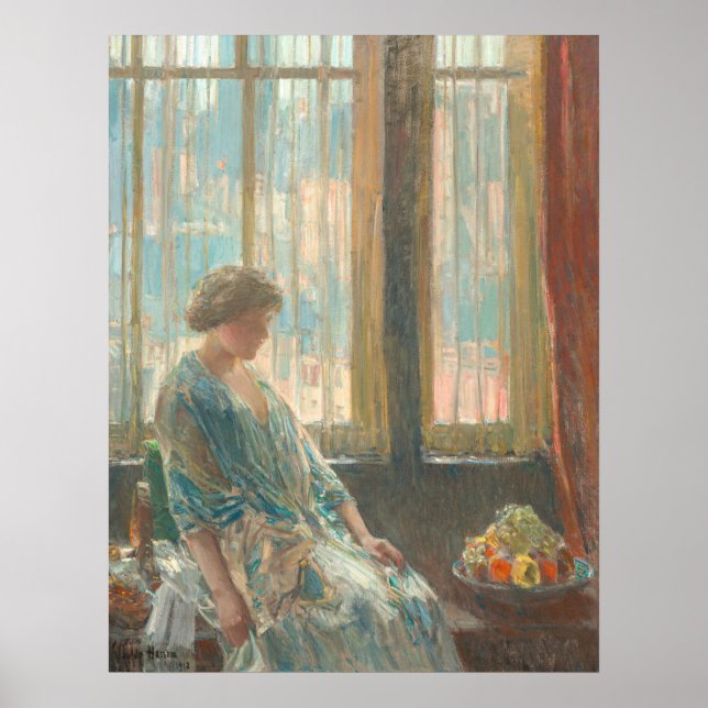 New York Window - Childe Hassam Fine Art Poster (Framsidan)