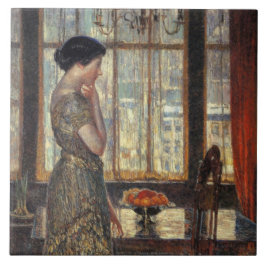 New York Window in Winter (av Childe Hassam) Kakelplatta