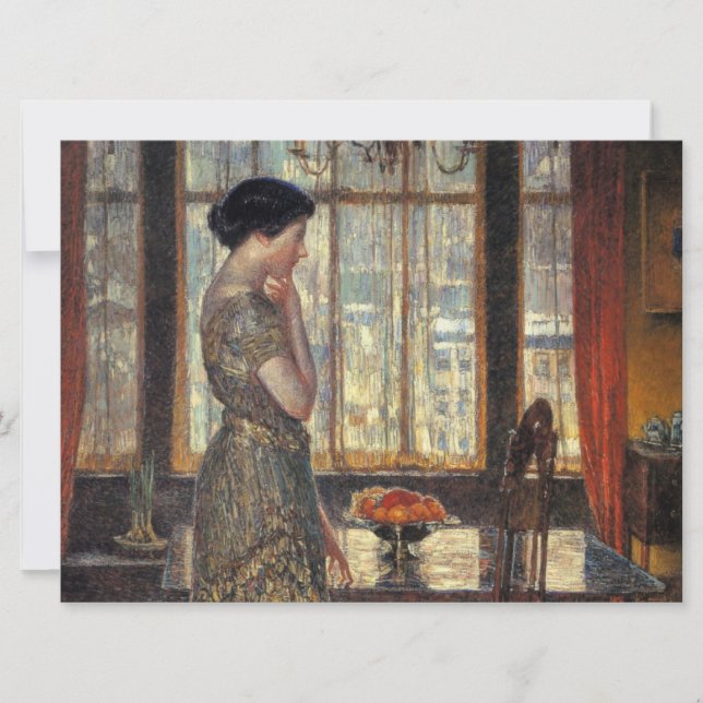 New York Window in Winter (av Childe Hassam) Kort (Framsida)