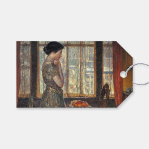 New York Window in Winter (av Childe Hassam) Presentetikett