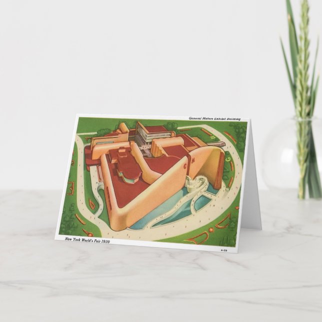 New York Worlds Fair 1939 Greeting Card Tack Kort (Framsida)