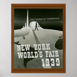 New York World's Fair 1939 Vintage Black White Poster