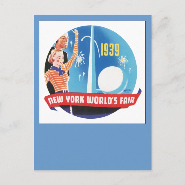 New York World's Fair 1939 Vykort (Framsida)