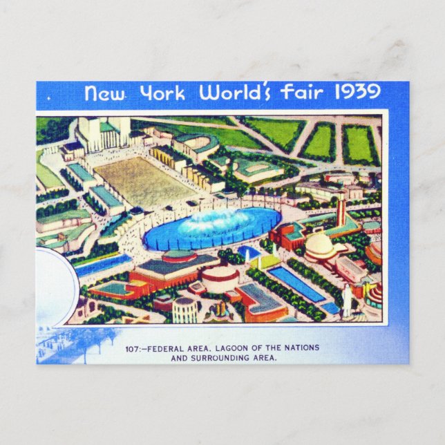 New York World's Fair 1939 Vykort (Framsida)
