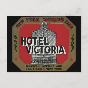 New York World's Fair Vintage resor-etikett Vykort